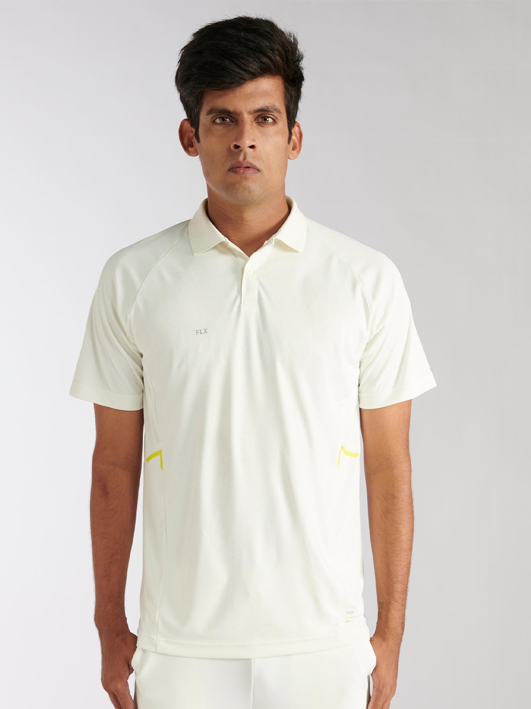 

FLX By Decathlon Men UV Protection Cricket Polo T-Shirt, White