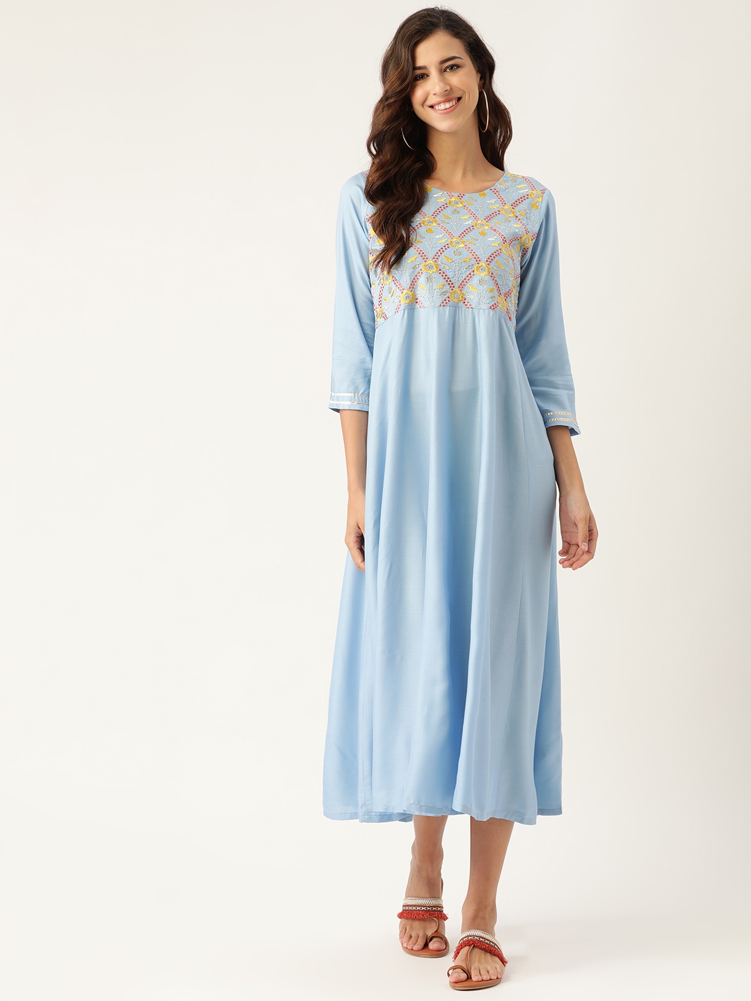 

Shae by SASSAFRAS Blue Liva Ethnic A-Line Midi Dress