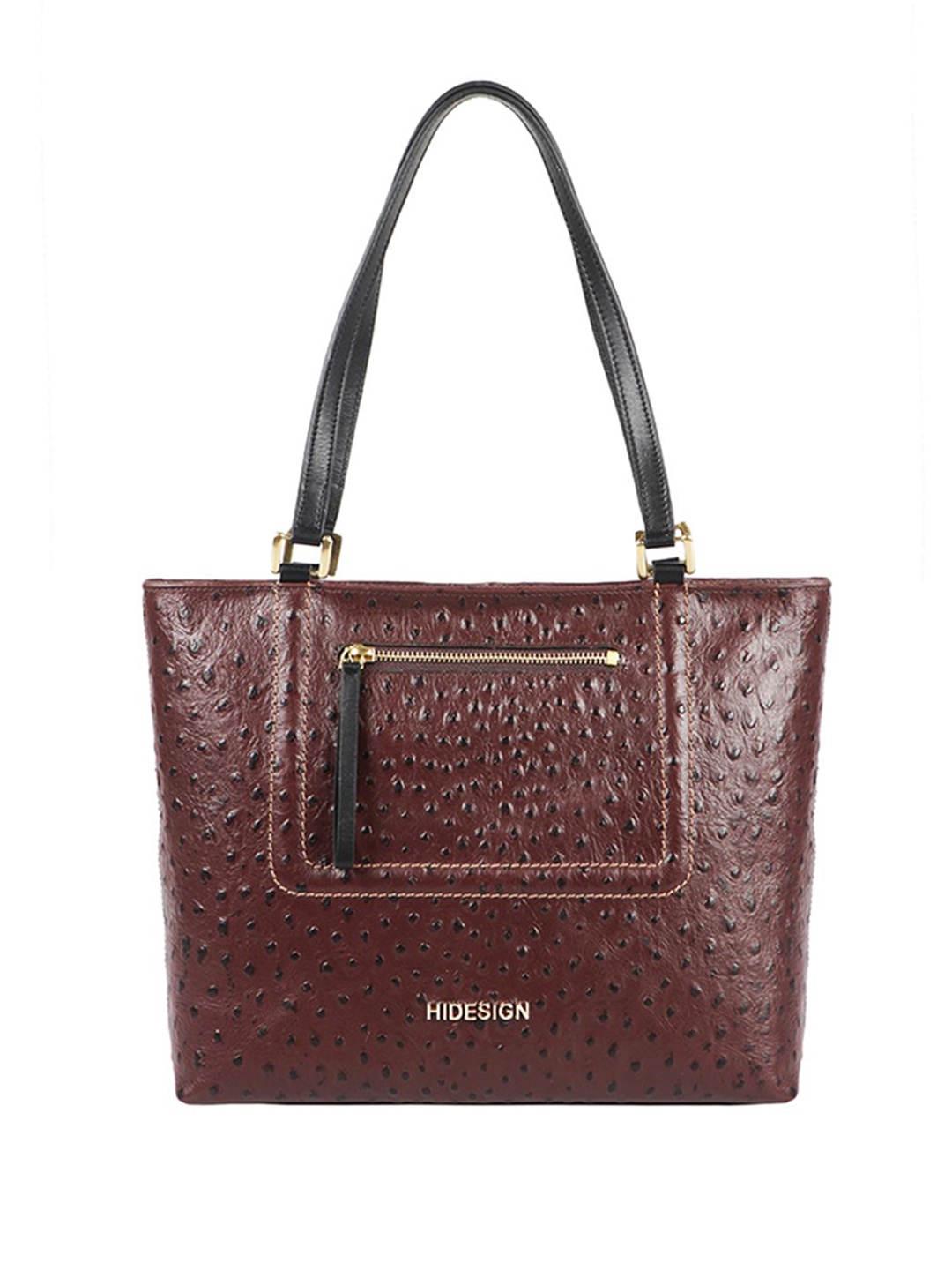

Hidesign Brown Textured Leather Structured Shoulder Bag
