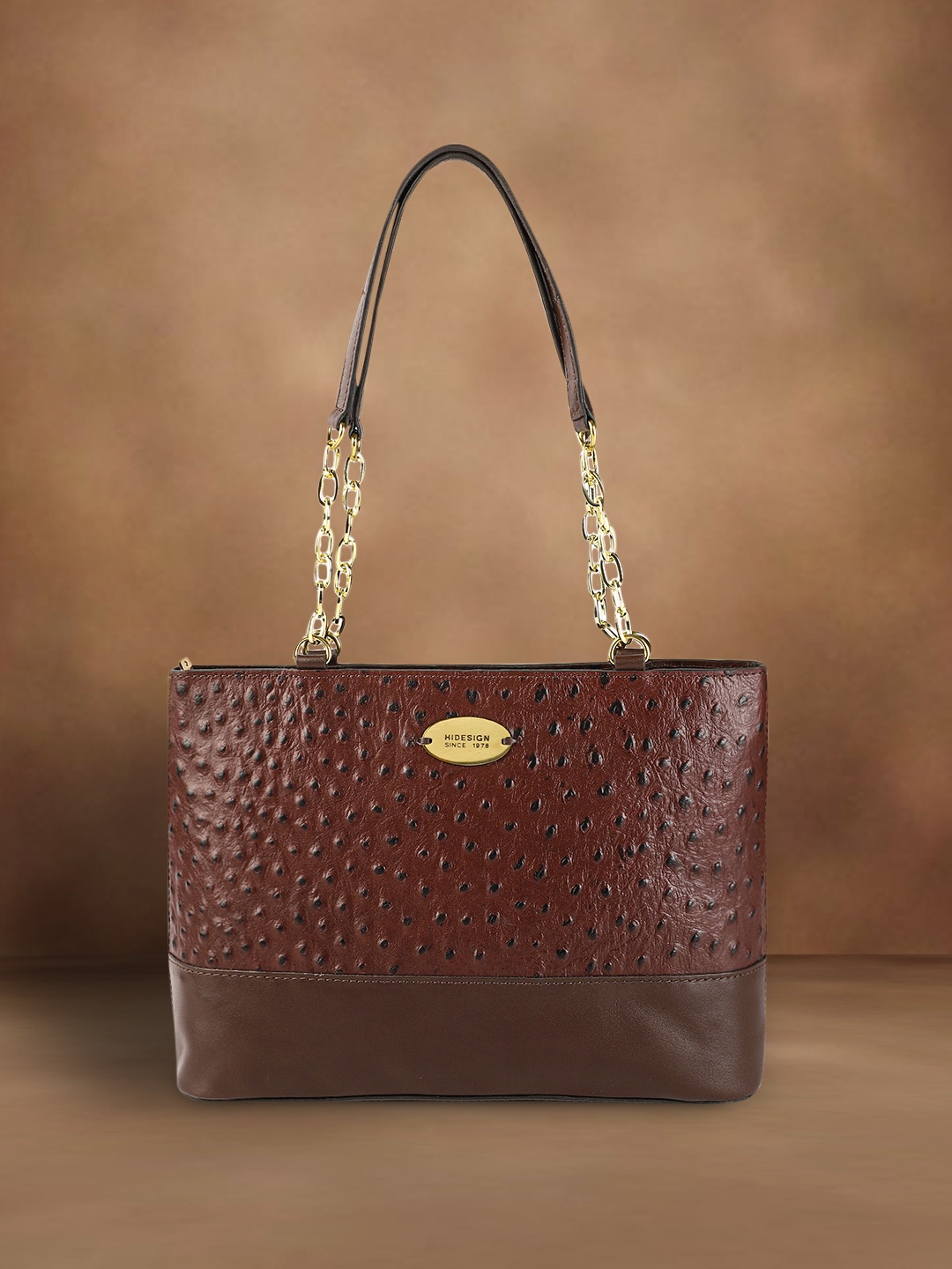 

Hidesign Brown Animal Textured Leather Shoulder Bag