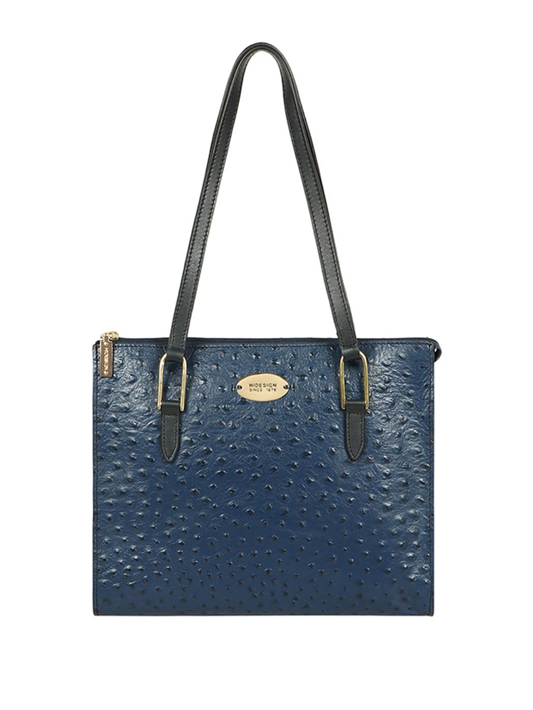 

Hidesign Blue Animal Textured Leather Structured Shoulder Bag