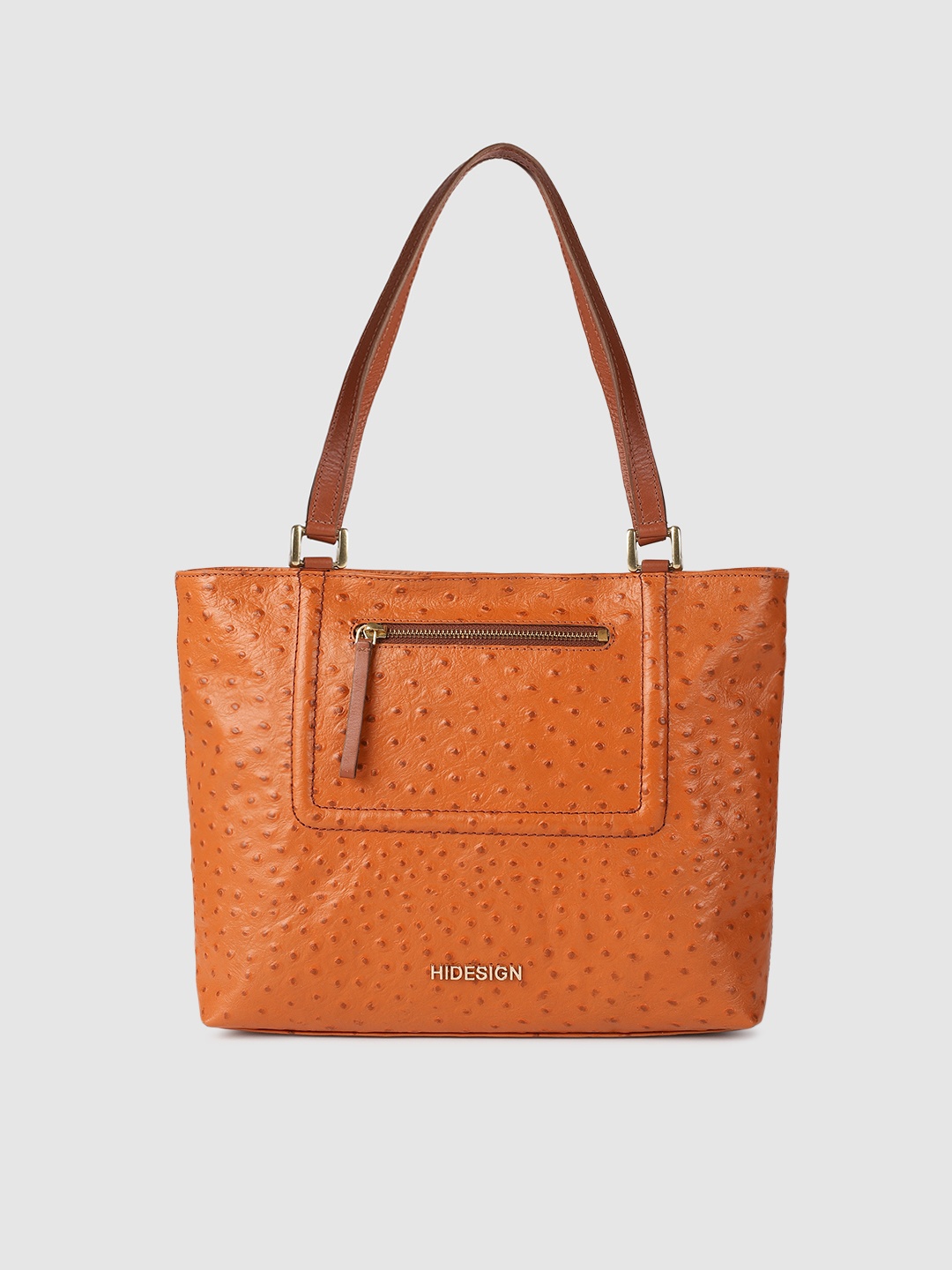 

Hidesign Women Tan Brown Textured Leather Shoulder Bag