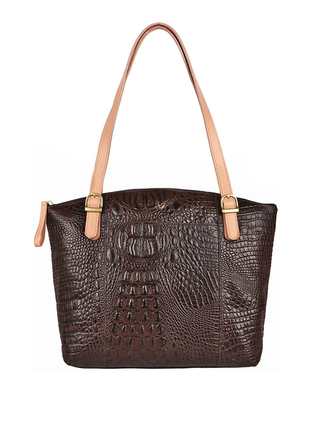 

Hidesign Coffee Brown Animal Textured Leather Regular Structured Shoulder Bag