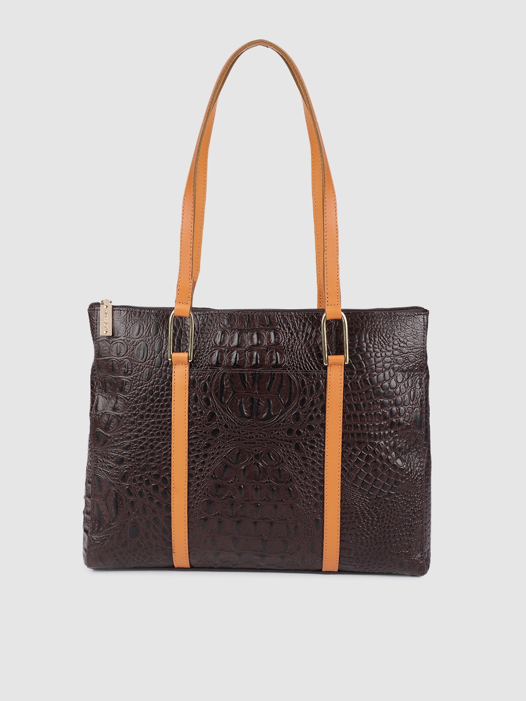 

Hidesign Brown Textured Leather Shoulder Bag