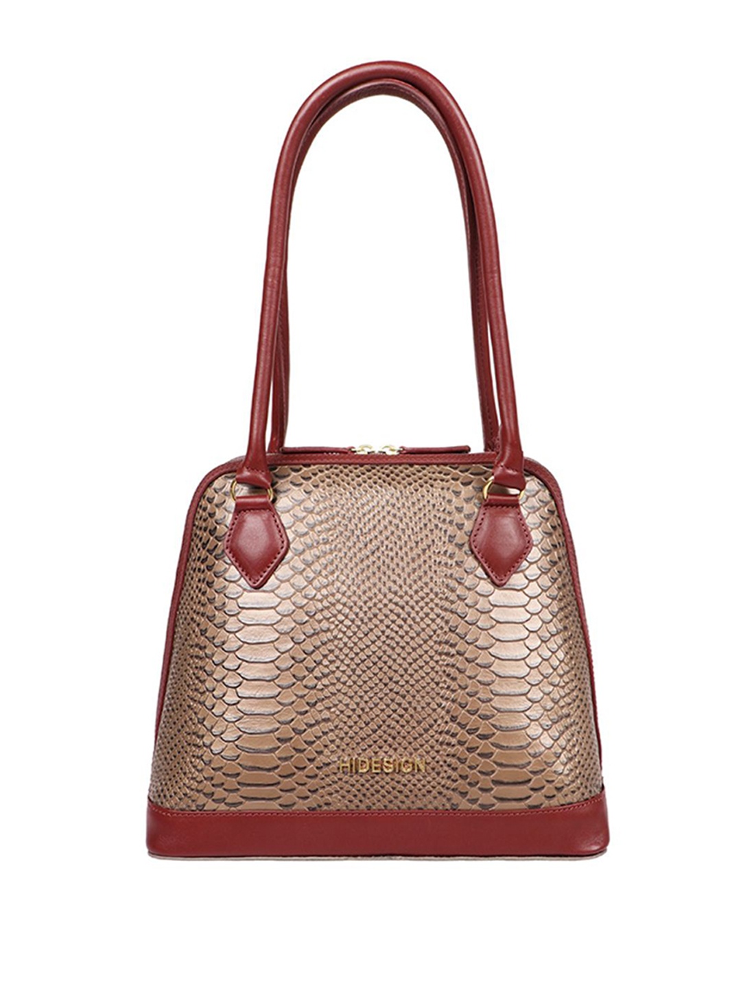 

Hidesign Snake Skin Textured Leather Shoulder Bag, Brown