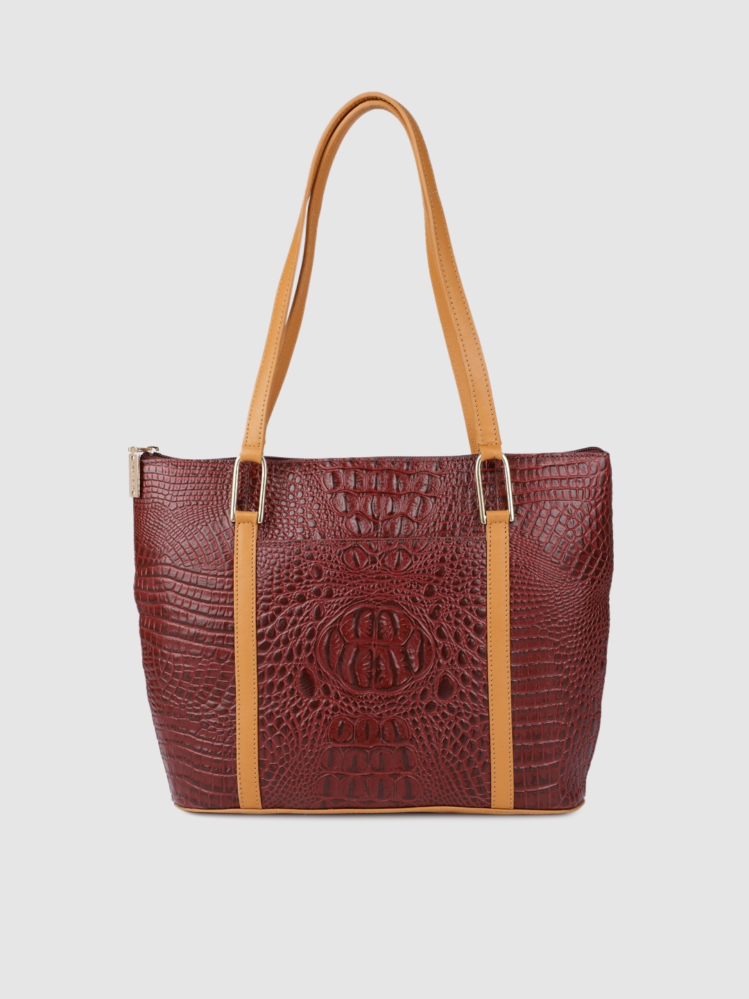 

Hidesign Women Red Textured Leather Shoulder Bag