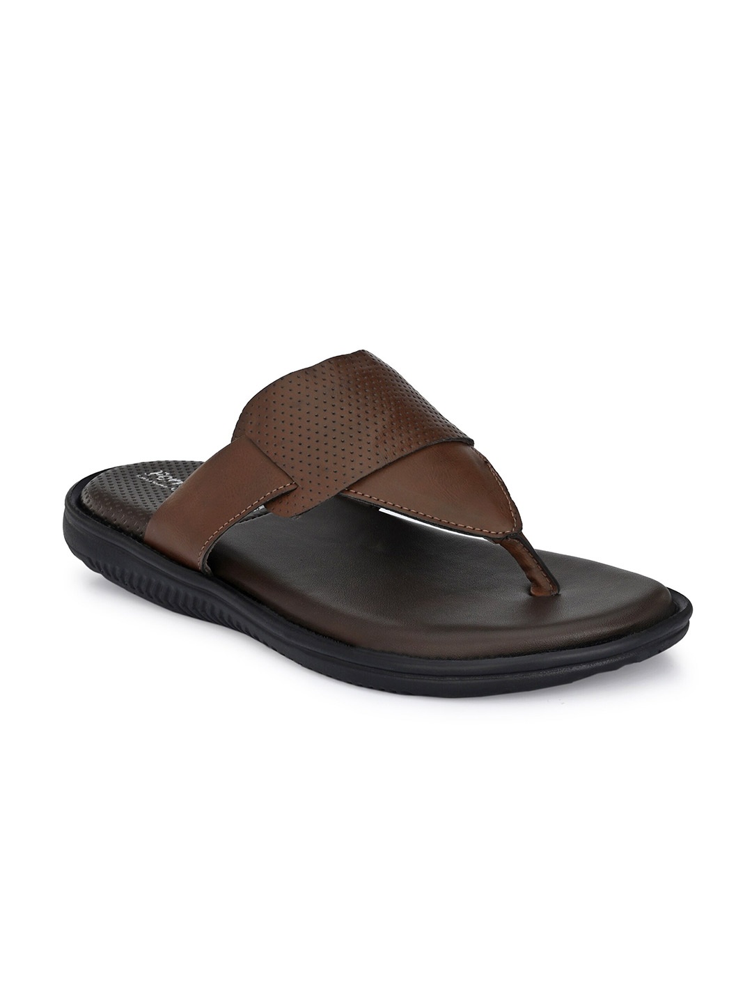 

Ferraiolo Men Brown & Black Comfort Sandals