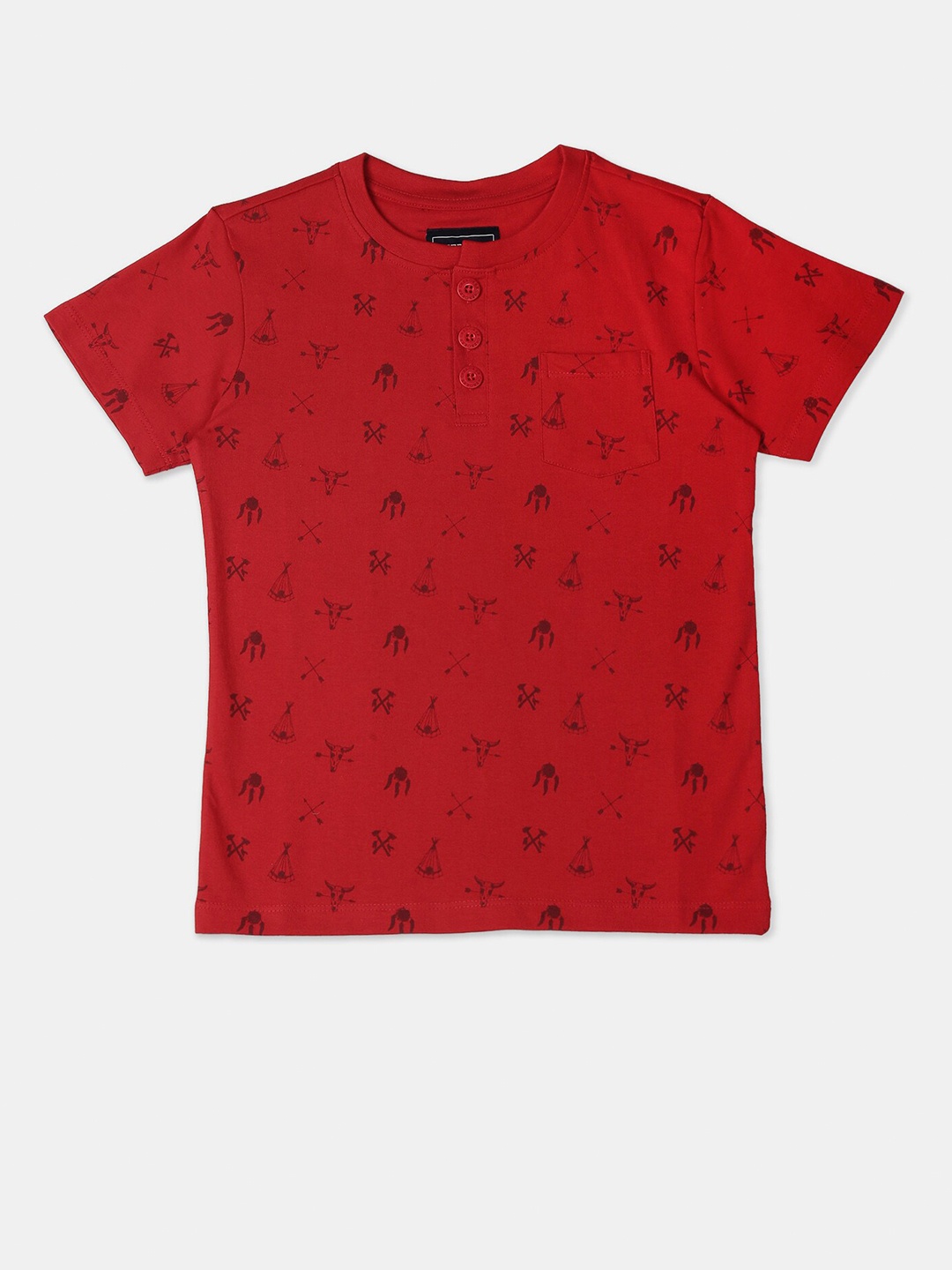 

Cherokee Boys Red Printed Round Neck T-shirt