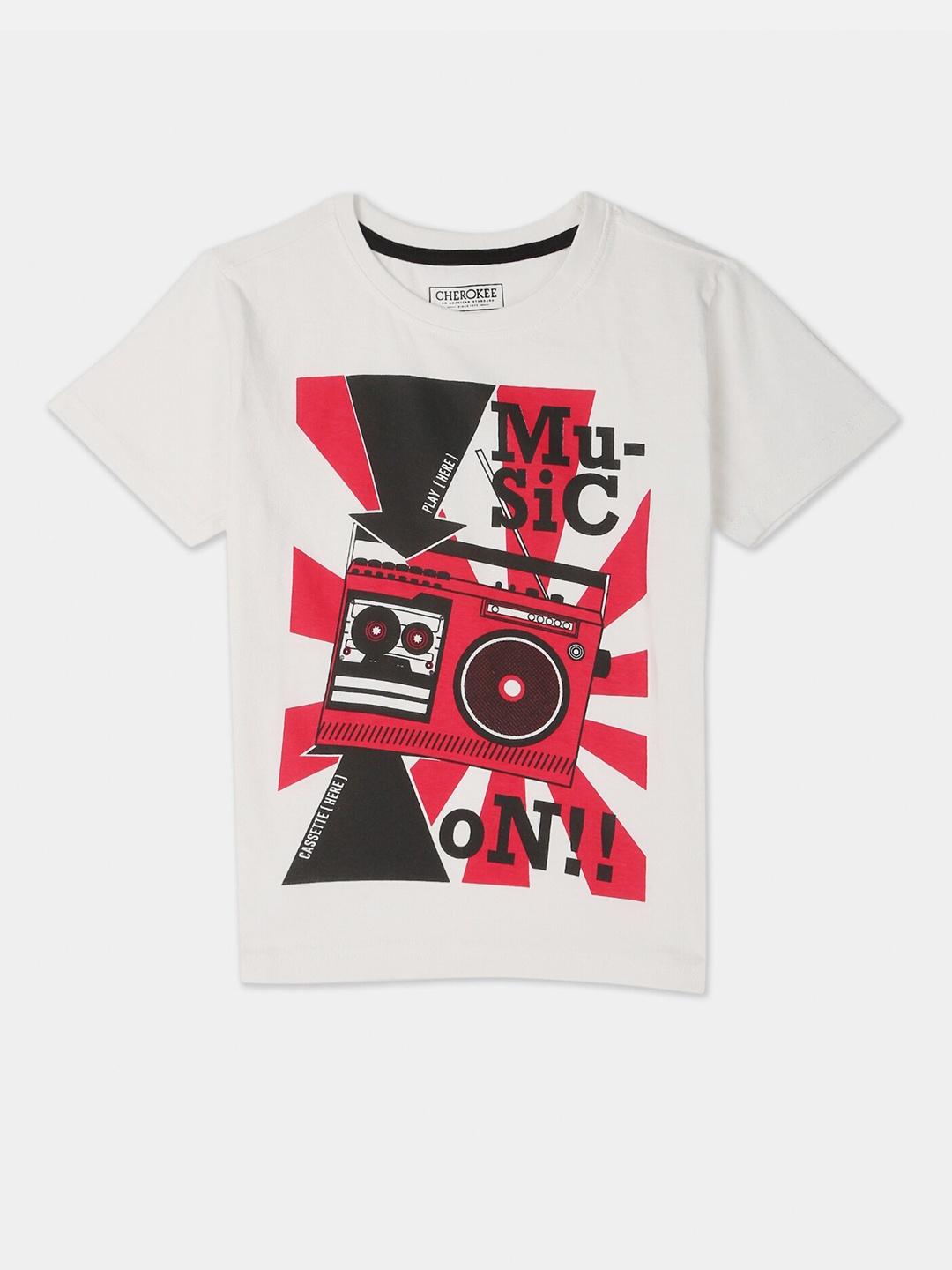 

Cherokee Boys White Printed Round Neck T-shirt