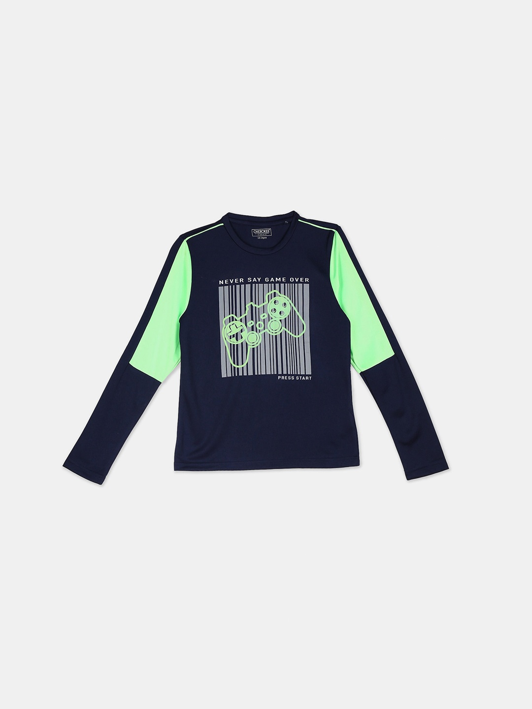 

Cherokee Boys Navy Blue Printed Round Neck T-shirt
