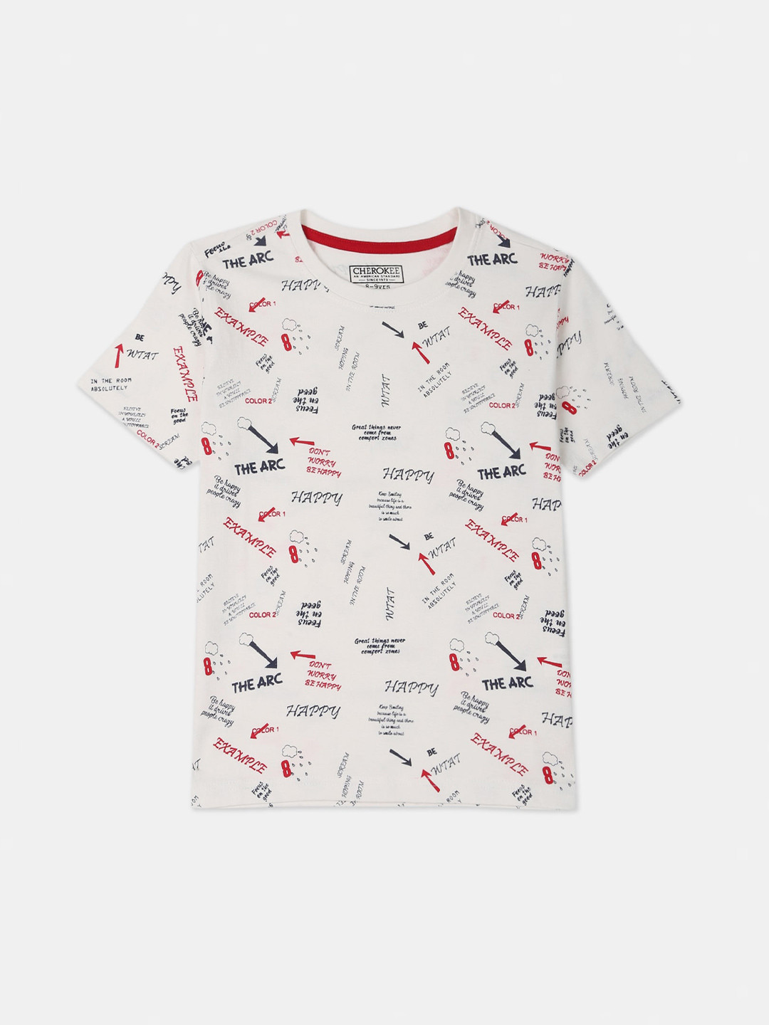

Cherokee Boys Off-White Printed Round Neck T-shirt