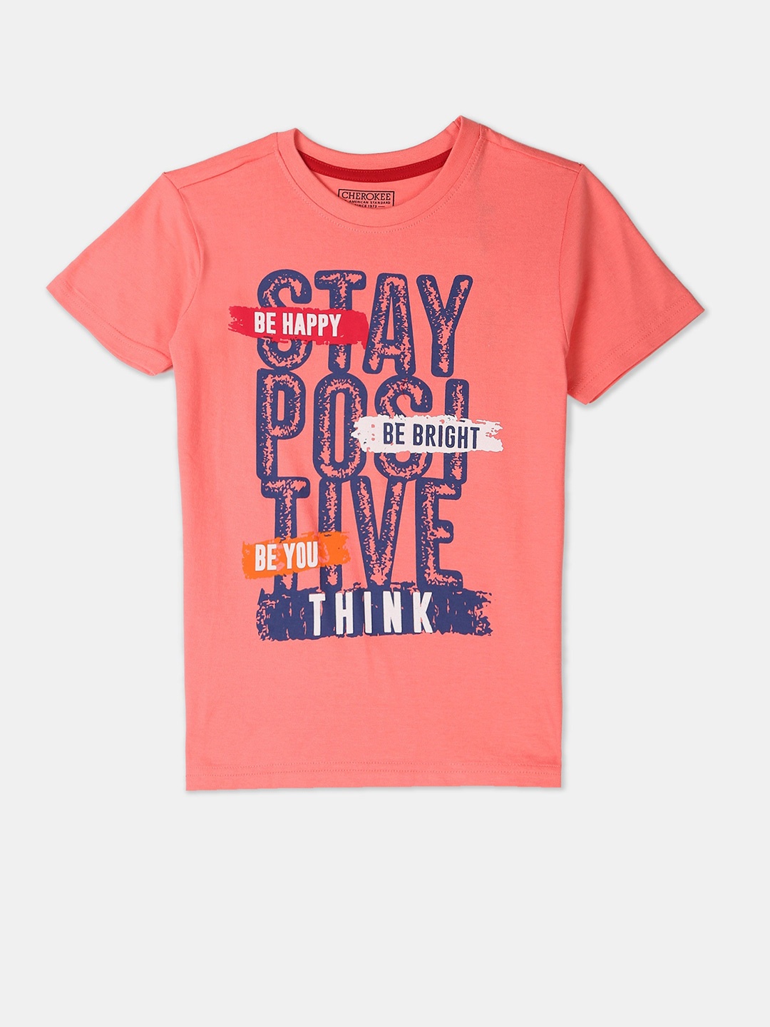 

Cherokee Boys Pink Printed Round Neck T-shirt