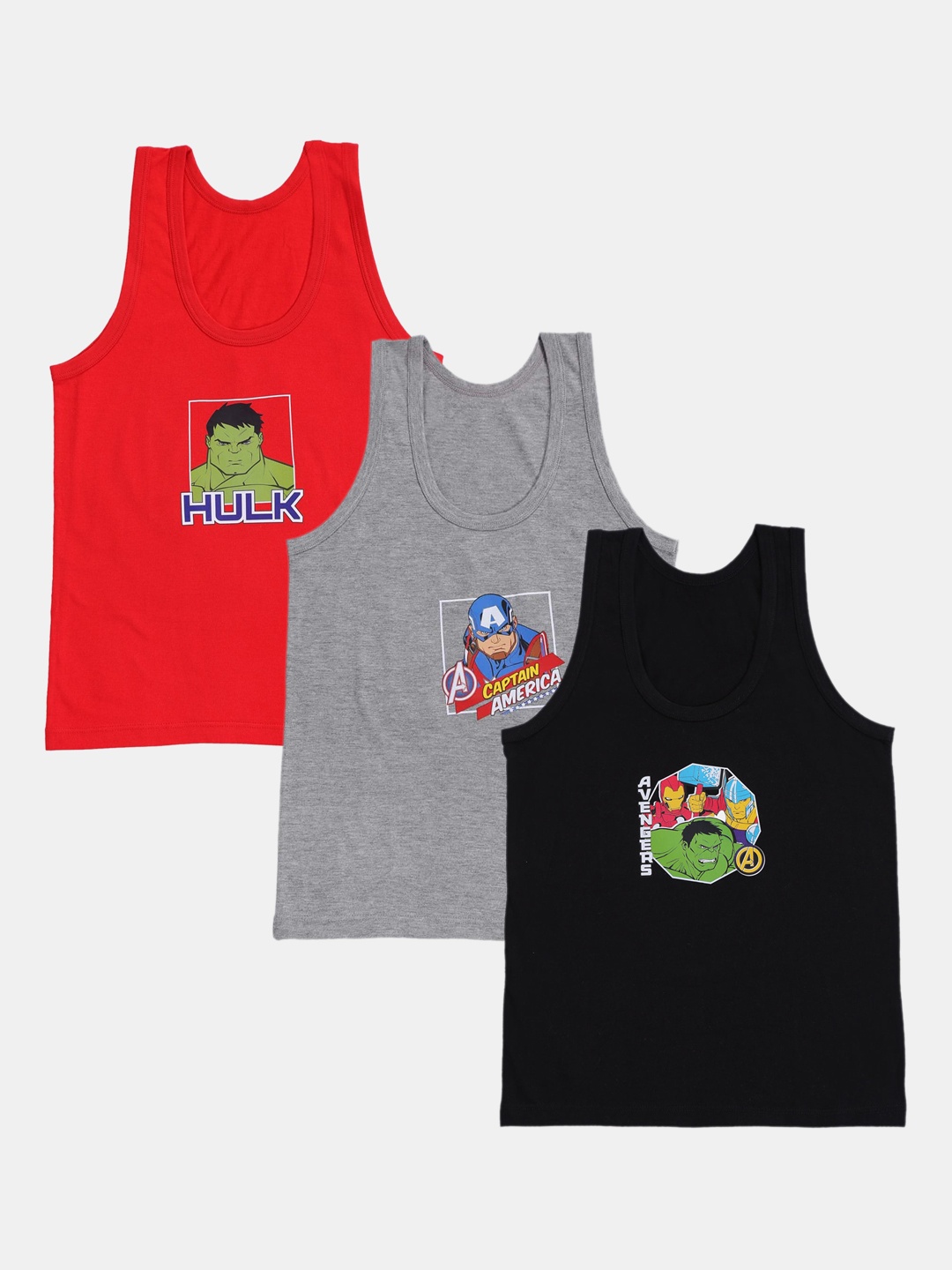 

Bodycare Kids Boys Pack Of 3 Assorted Avengers Cotton Innerwear Vests