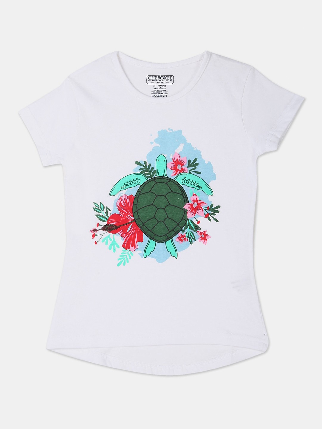 

Cherokee Girls White Printed Round Neck T-shirt