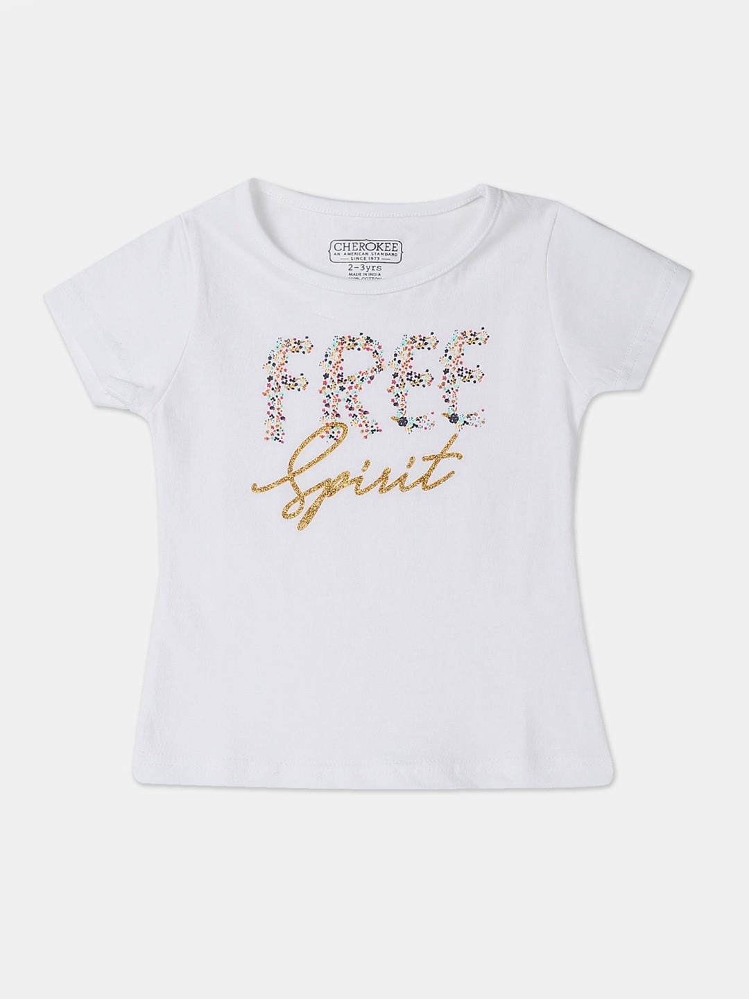 

Cherokee Girls Off-White Printed Round Neck T-shirt