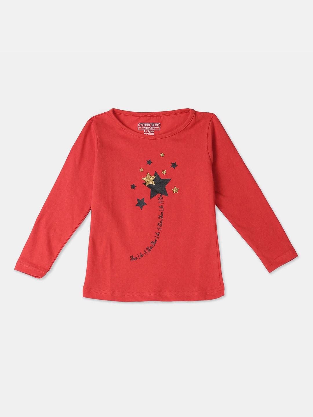 

Cherokee Girls Red Printed Round Neck T-shirt