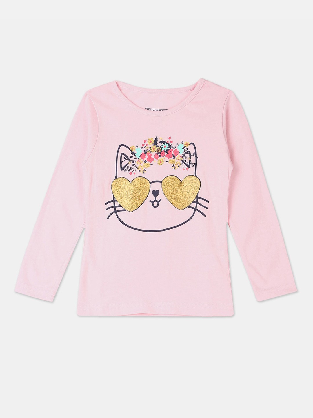

Cherokee Girls Pink Printed Round Neck T-shirt