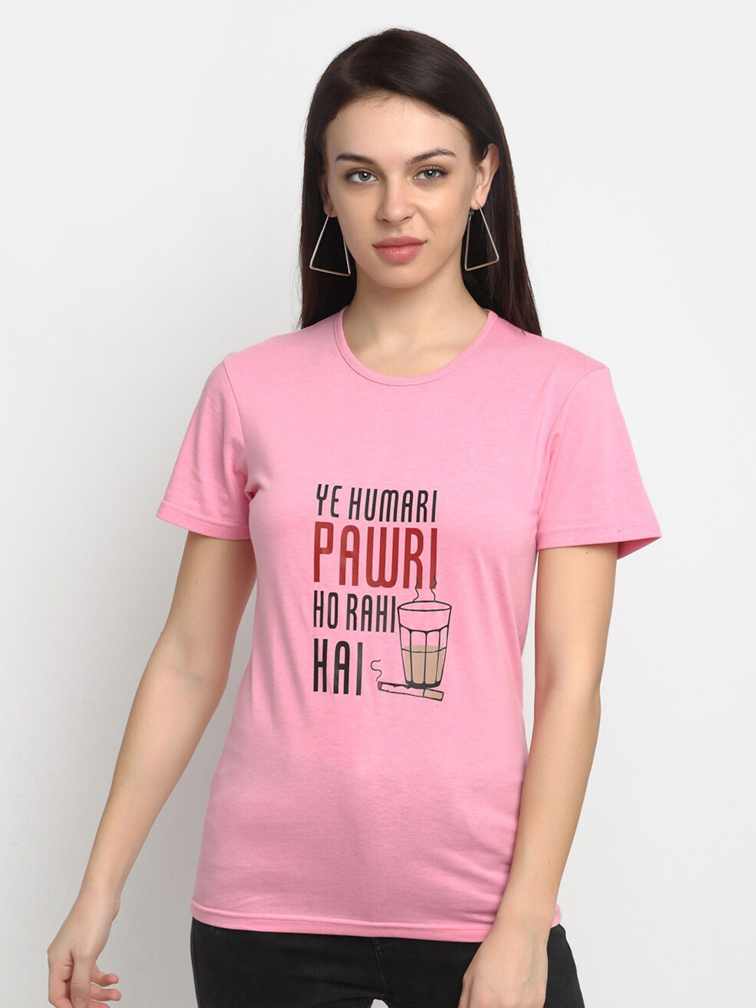 

VIMAL JONNEY Women Pink Printed Round Neck T-shirt