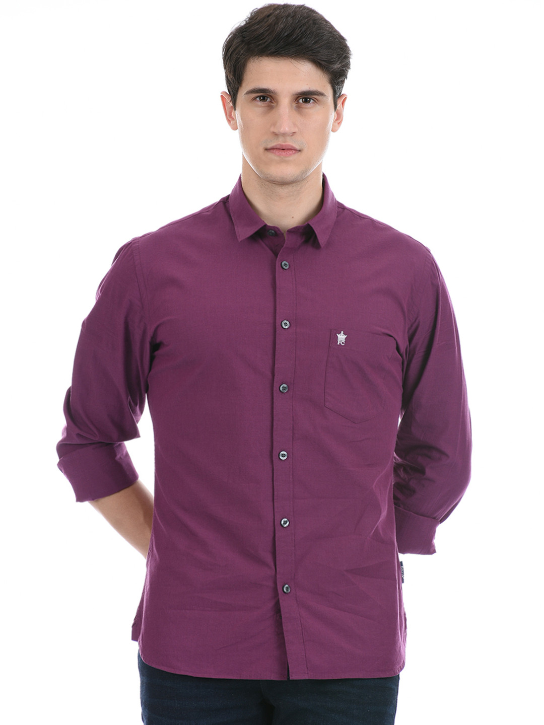 

French Connection Men Purple Slim Fit Casual Shirt