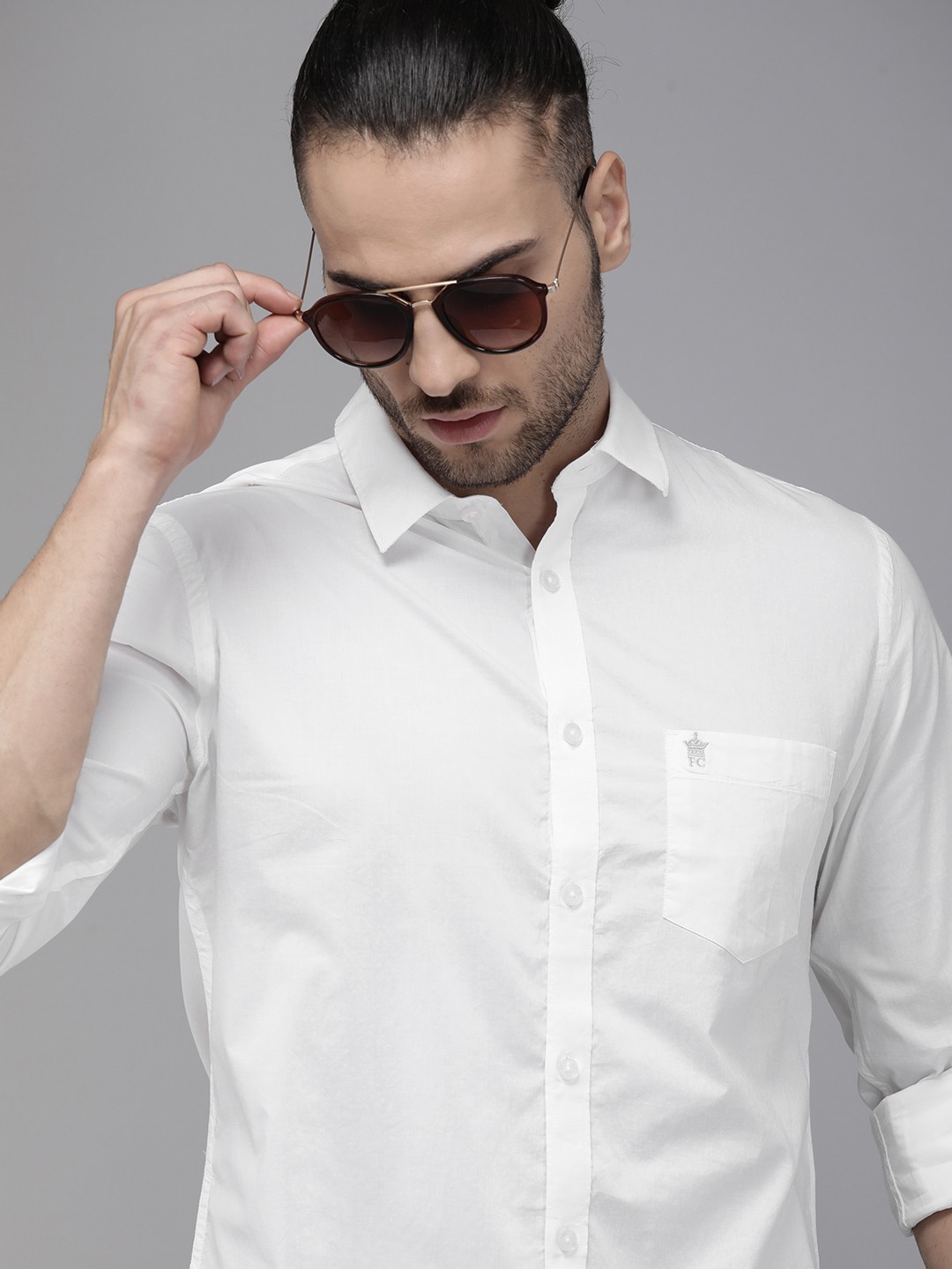

French Connection Men White Solid Casual Shirt