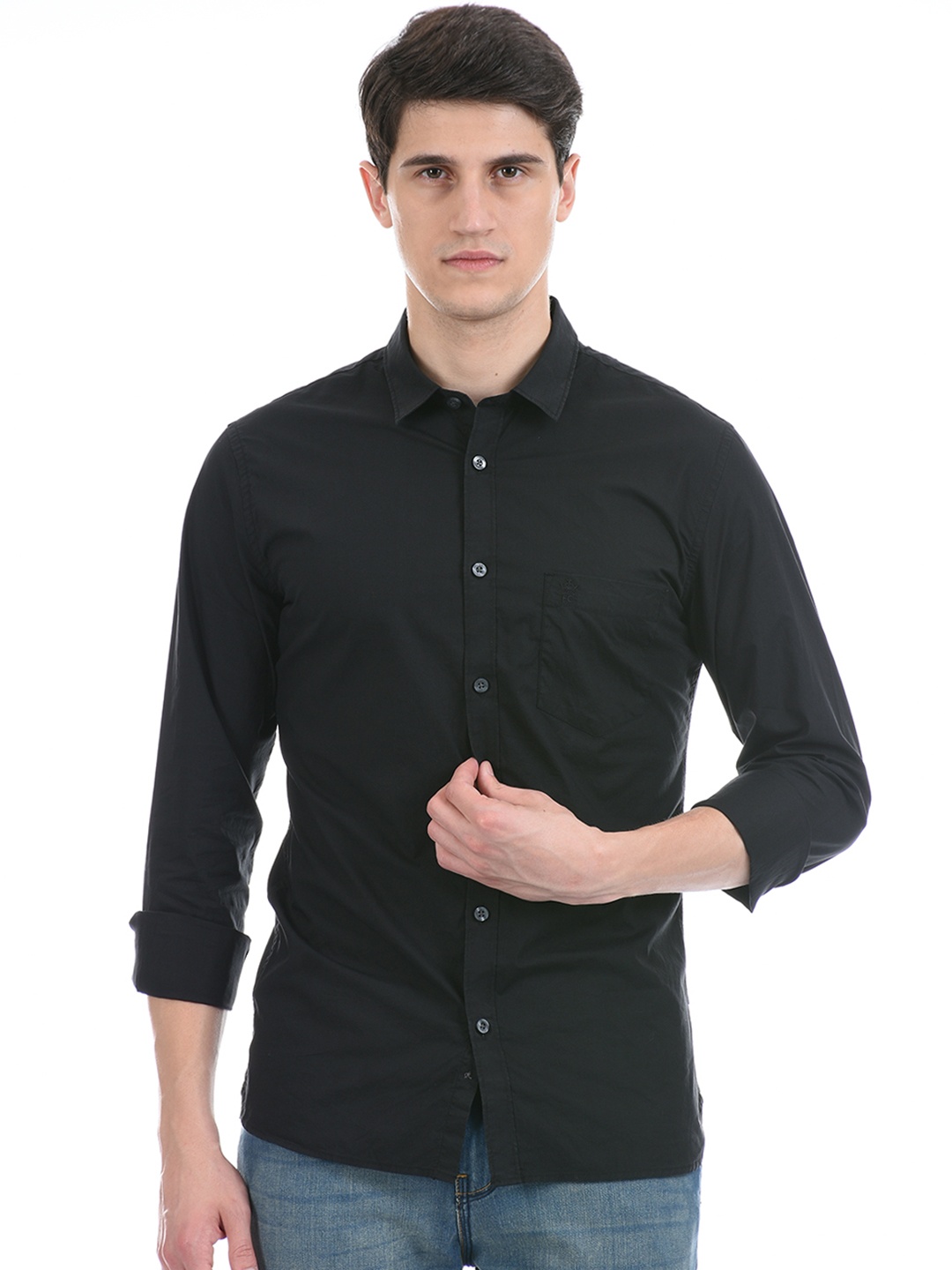

French Connection Men Black Slim Fit Casual Shirt
