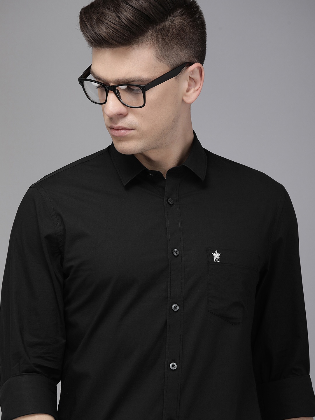 

French Connection Men Black Pure Cotton Casual Shirt
