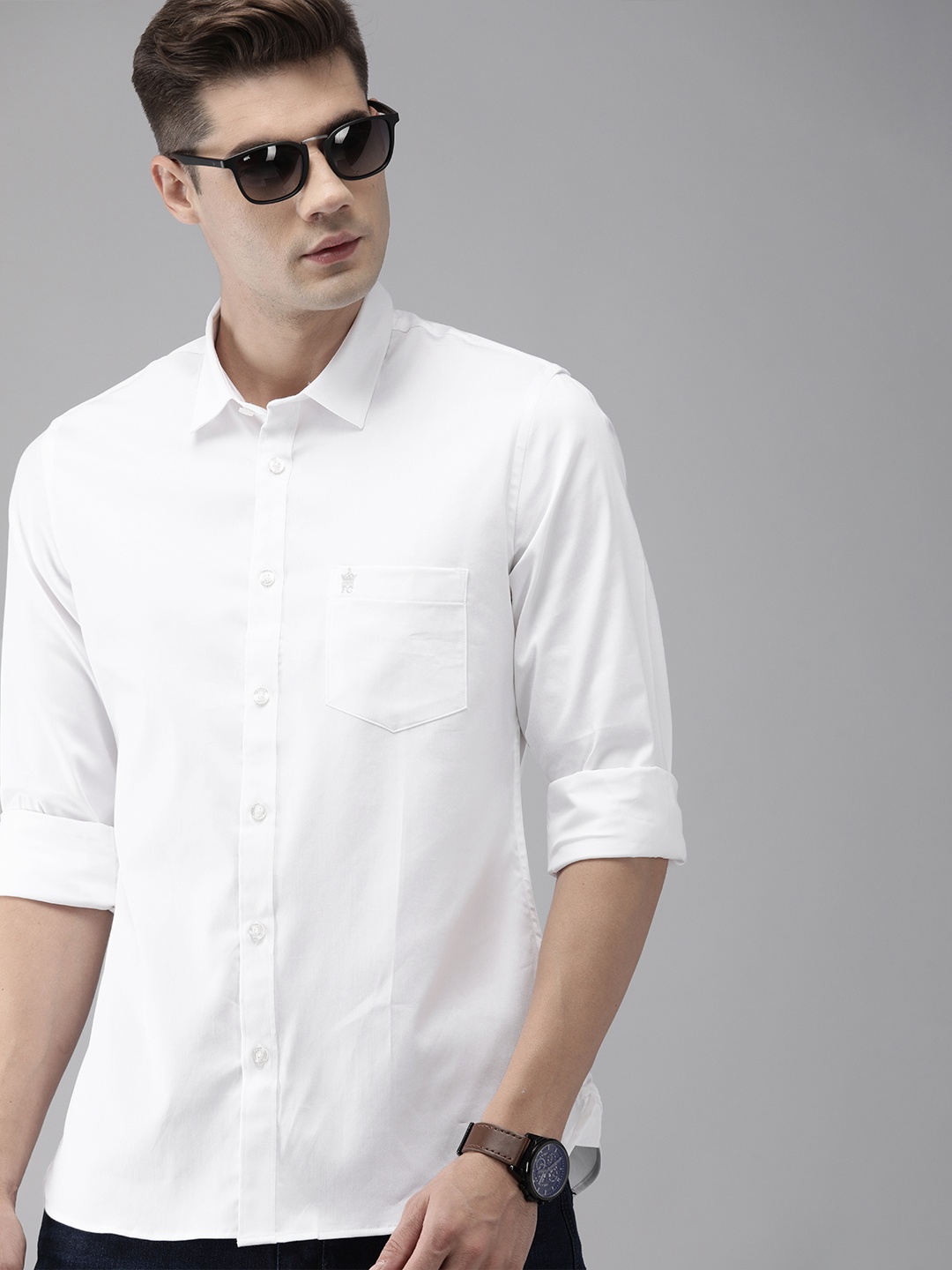 

French Connection Men White Slim Fit Casual Shirt