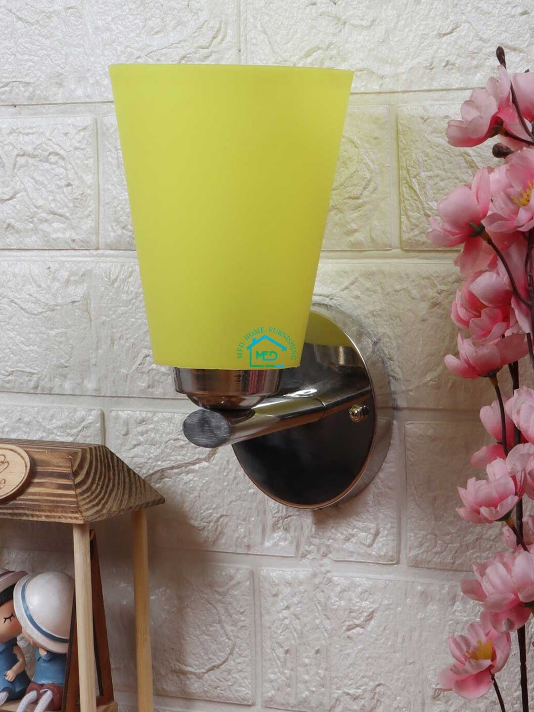 

MFD HOME FURNISHING Yellow & Steel Solid Traditional Wallchiere Lamp