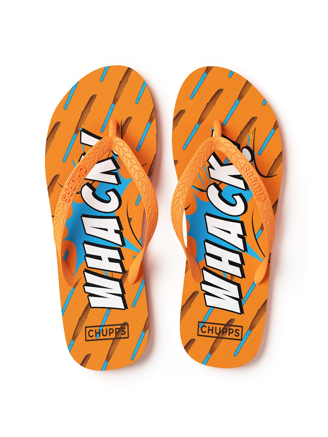 

CHUPPS Unisex Orange & White Printed Sustainable Thong Flip-Flops
