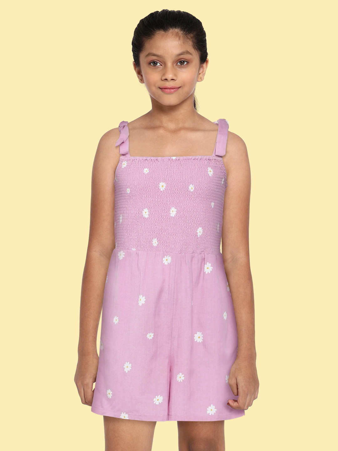 

AND Girls Purple Printed Jumpsuit