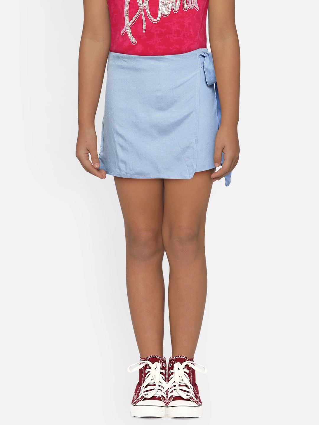 

AND Girls Blue Solid Mini Skorts