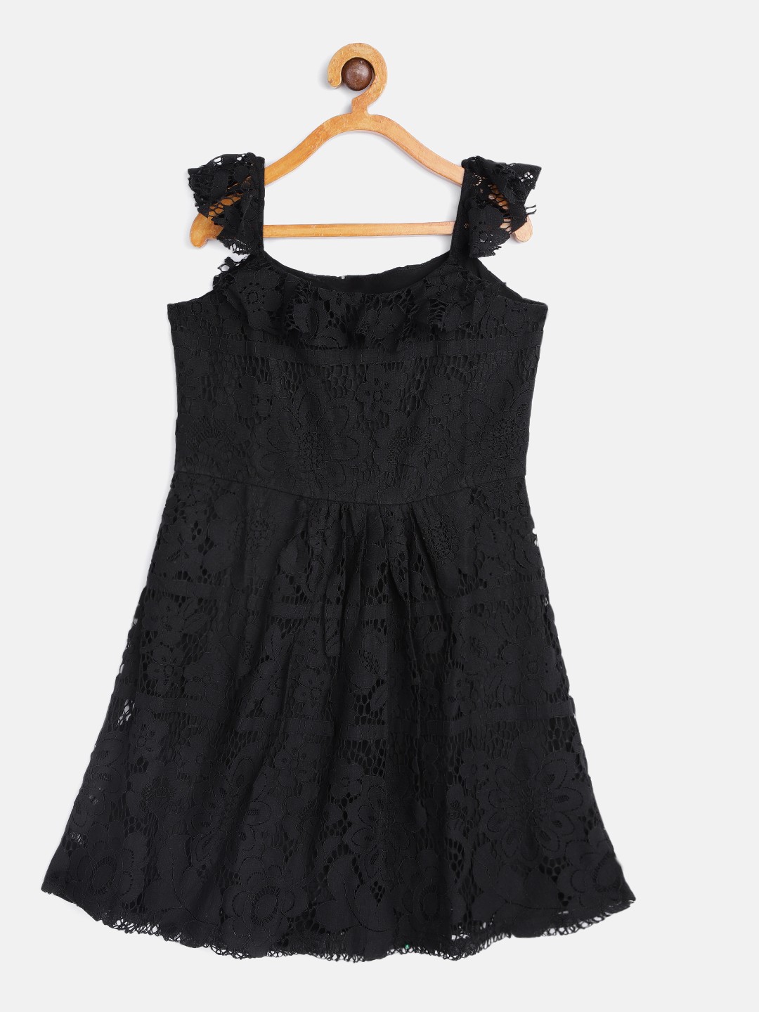 

AND Girls Black Solid Fit & Flare Dress