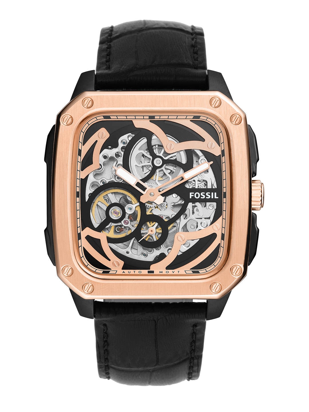 

Fossil Men Rose Gold-Toned & Silver-Toned Inscription Analogue Watch BQ2572