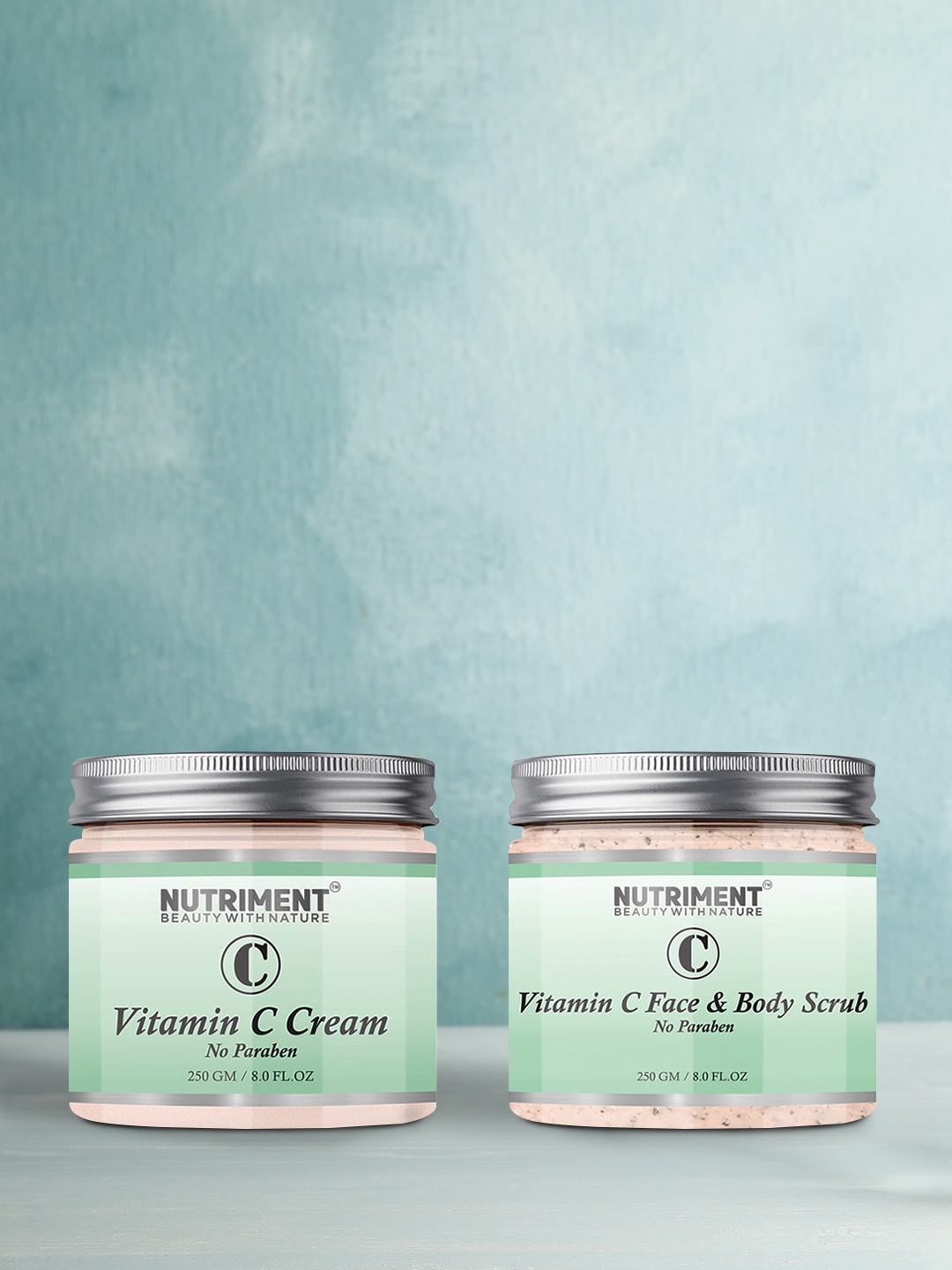 

Nutriment Pack of 2 Vitamin C Cream & Scrub - 250 g each, Transparent