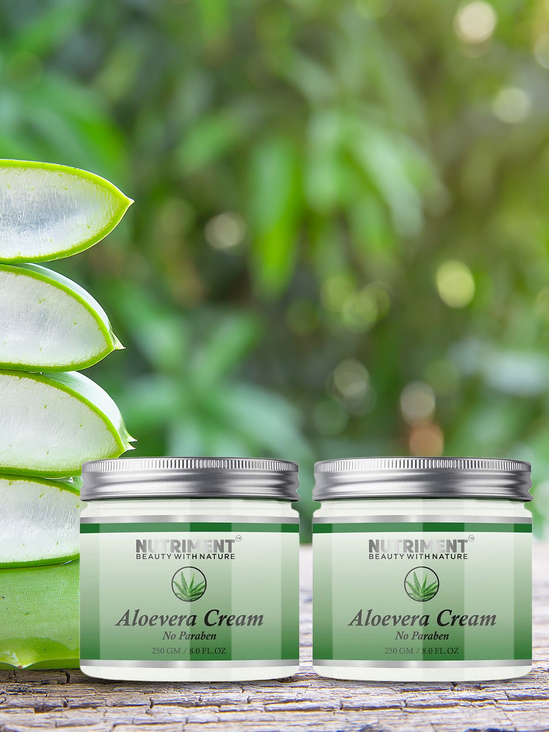 

Nutriment Pack of 2 Aloe Vera Cream - 250 g each, Transparent
