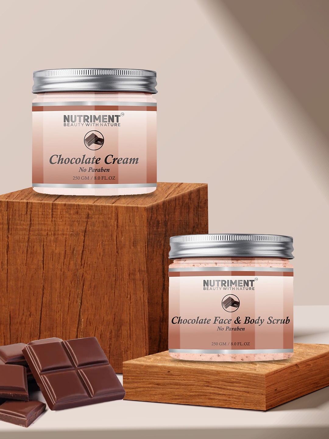 

Nutriment Chocolate Scrub & Cream 250gm (Combo of 2), Transparent