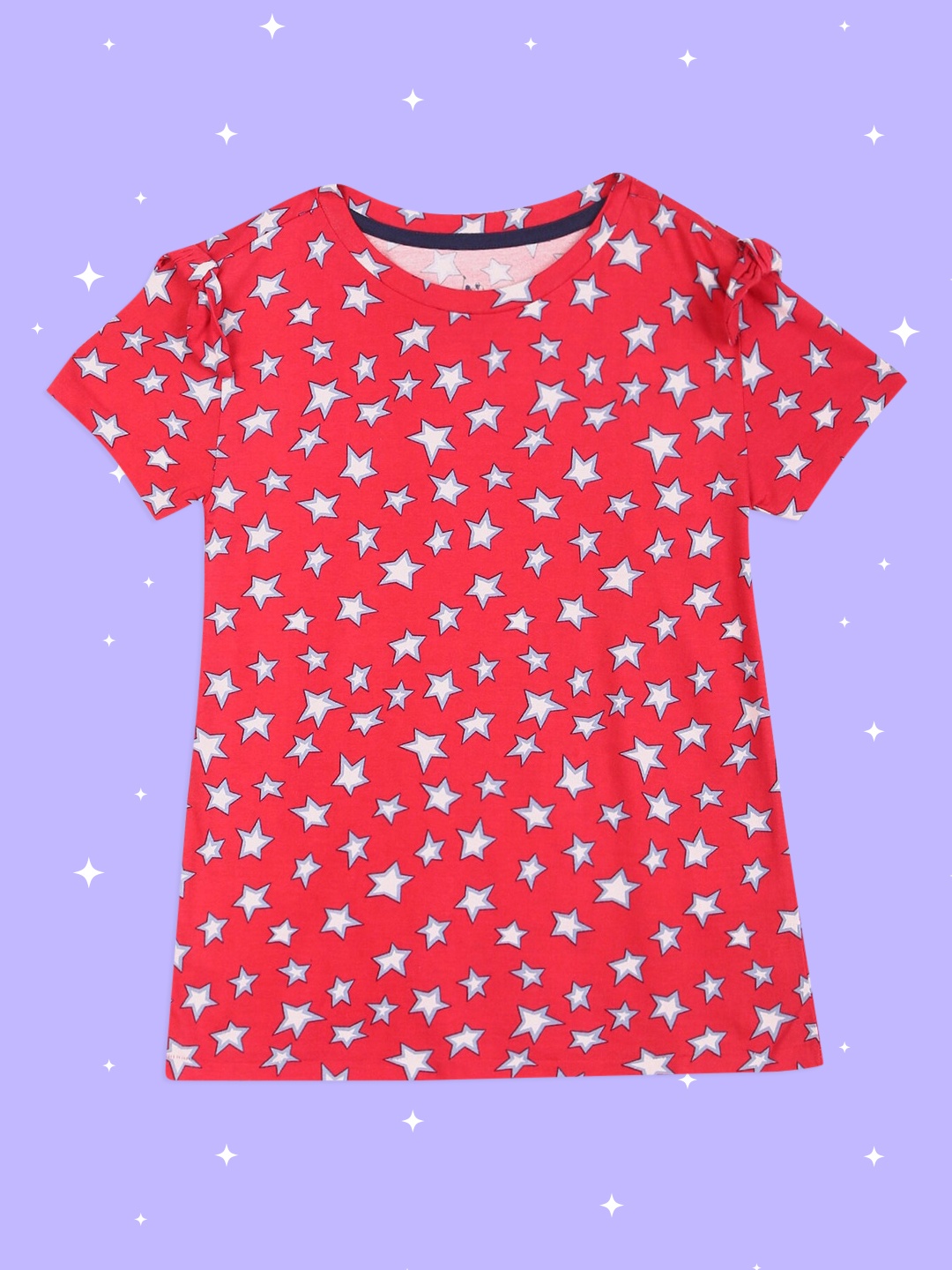 

U.S. Polo Assn. Kids Girls Red & White Printed Round Neck T-shirt