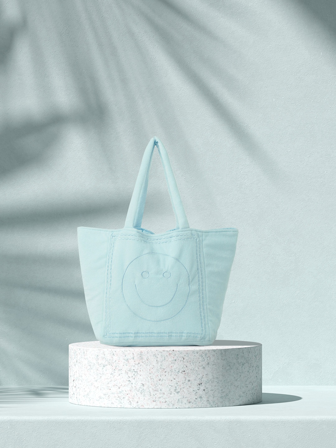 

H&M Women Turquoise Blue Embroidered Shopper