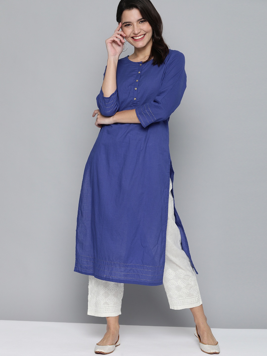 

HERE&NOW Women Blue Kurta