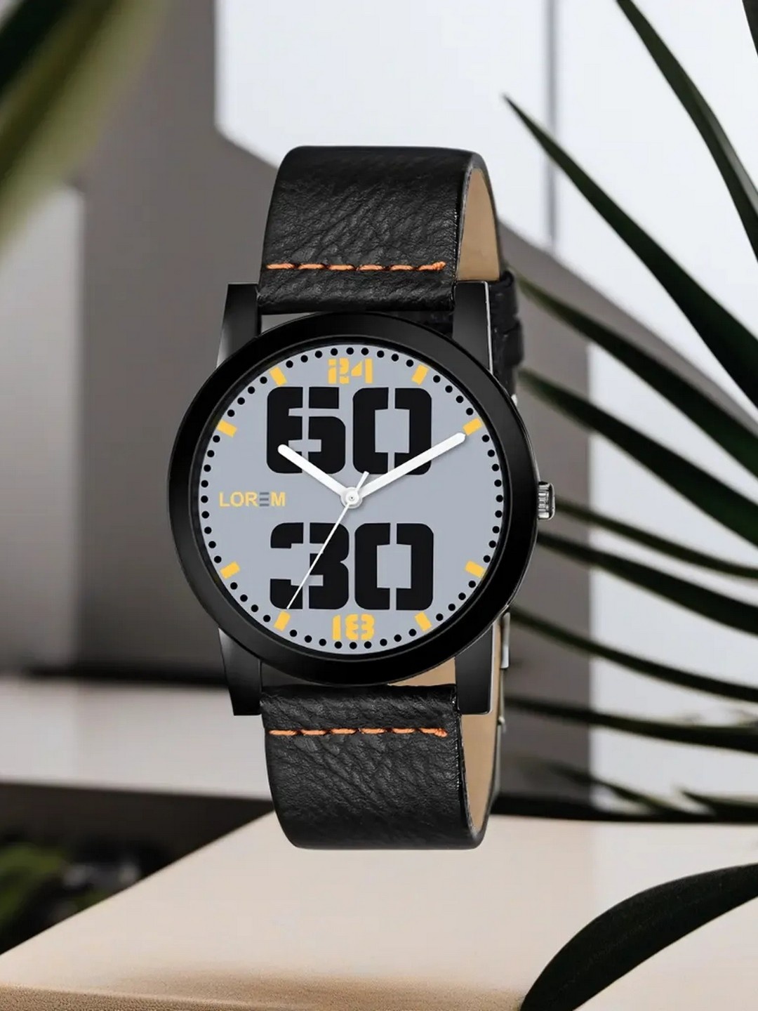 

LOREM Men Black Analogue Watch LR47