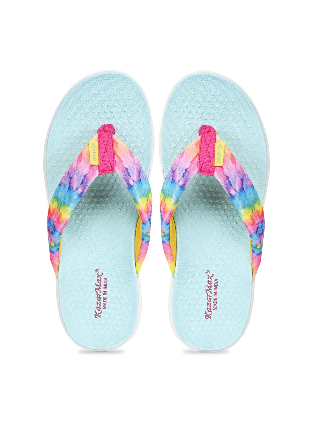 

KazarMax Boys Blue & Pink Printed Thong Flip-Flops