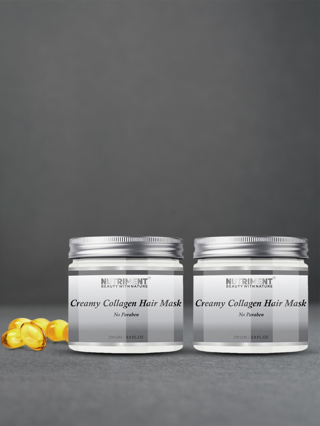 

Nutriment Pack of 2 Collegan Creamy Hair Masks, Grey