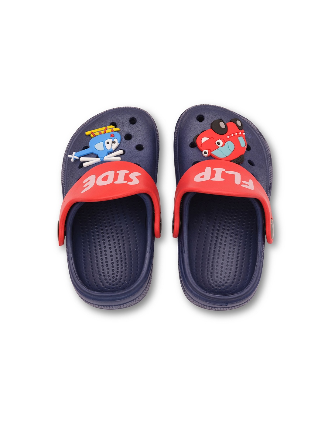 

Flipside Kids Navy Blue & Red Printed Clogs