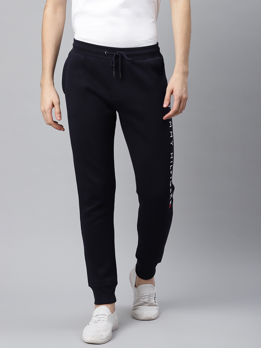 

Tommy Hilfiger Men Navy Blue Printed Straight Fit Joggers