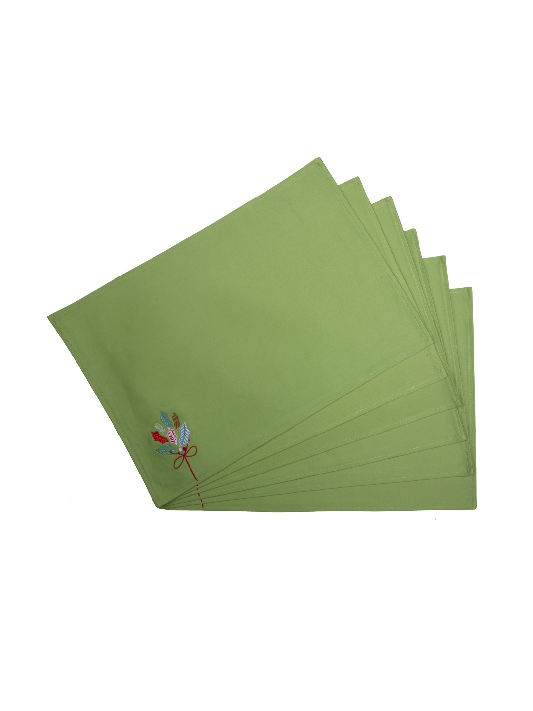 

MASPAR Green Set of 6 Embroidered Table Placemats