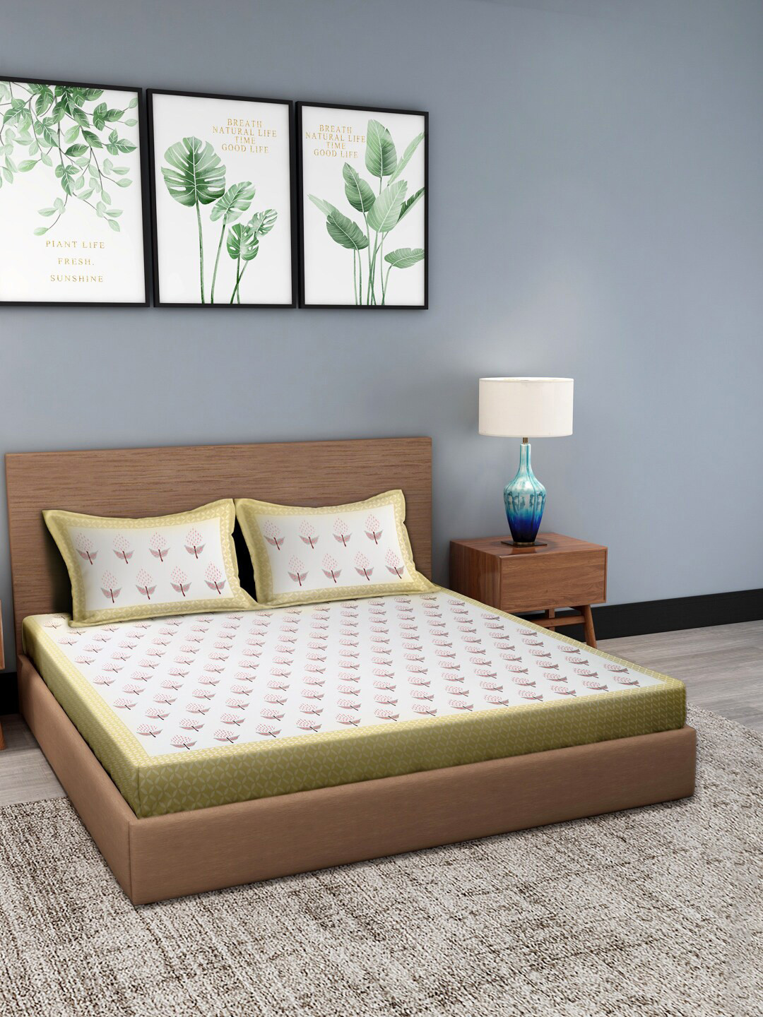 

Gulaab Jaipur White Floral Bedsheet