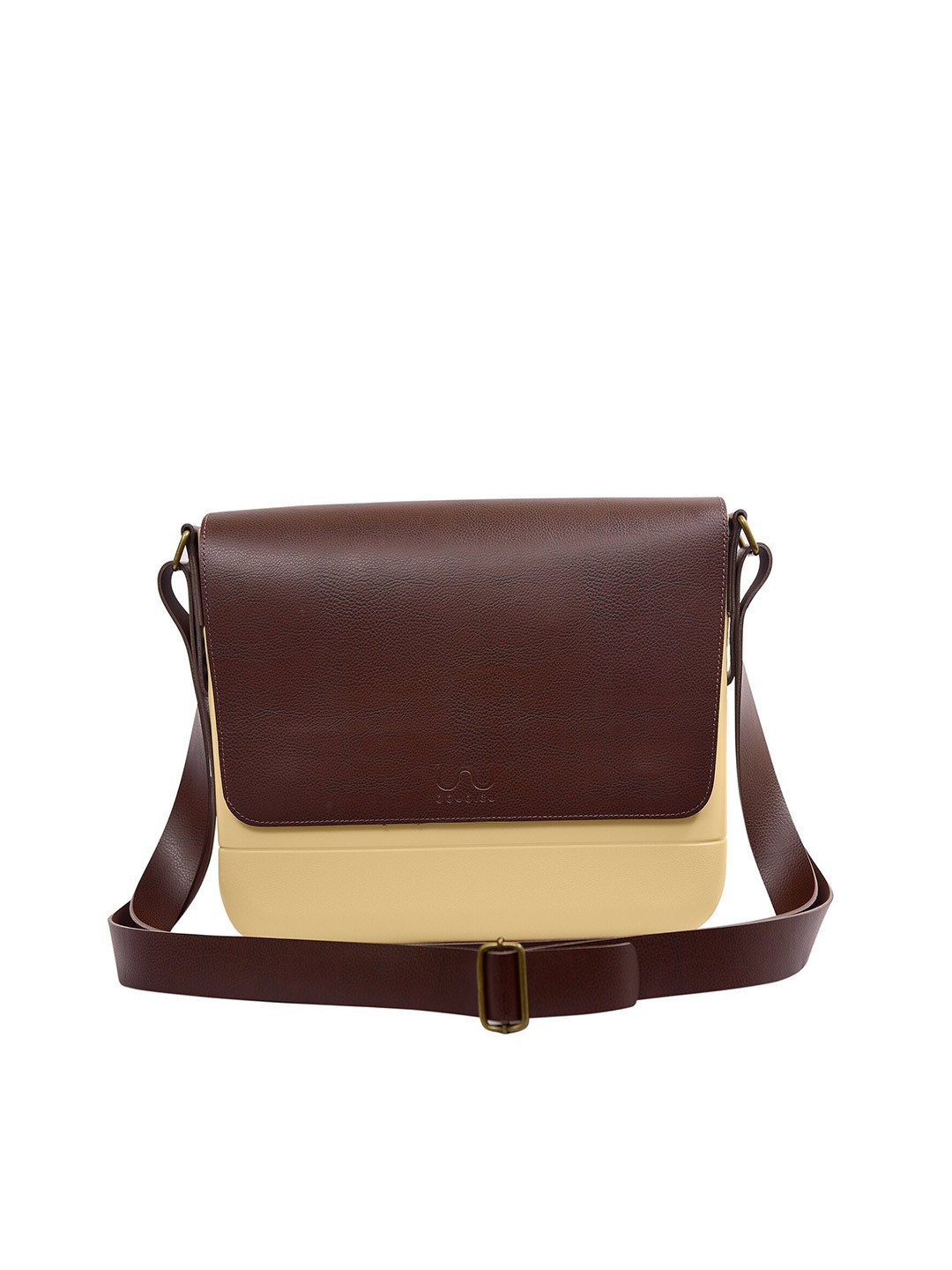 

Doubleu Men Beige & Brown Colourblocked Messenger Bag