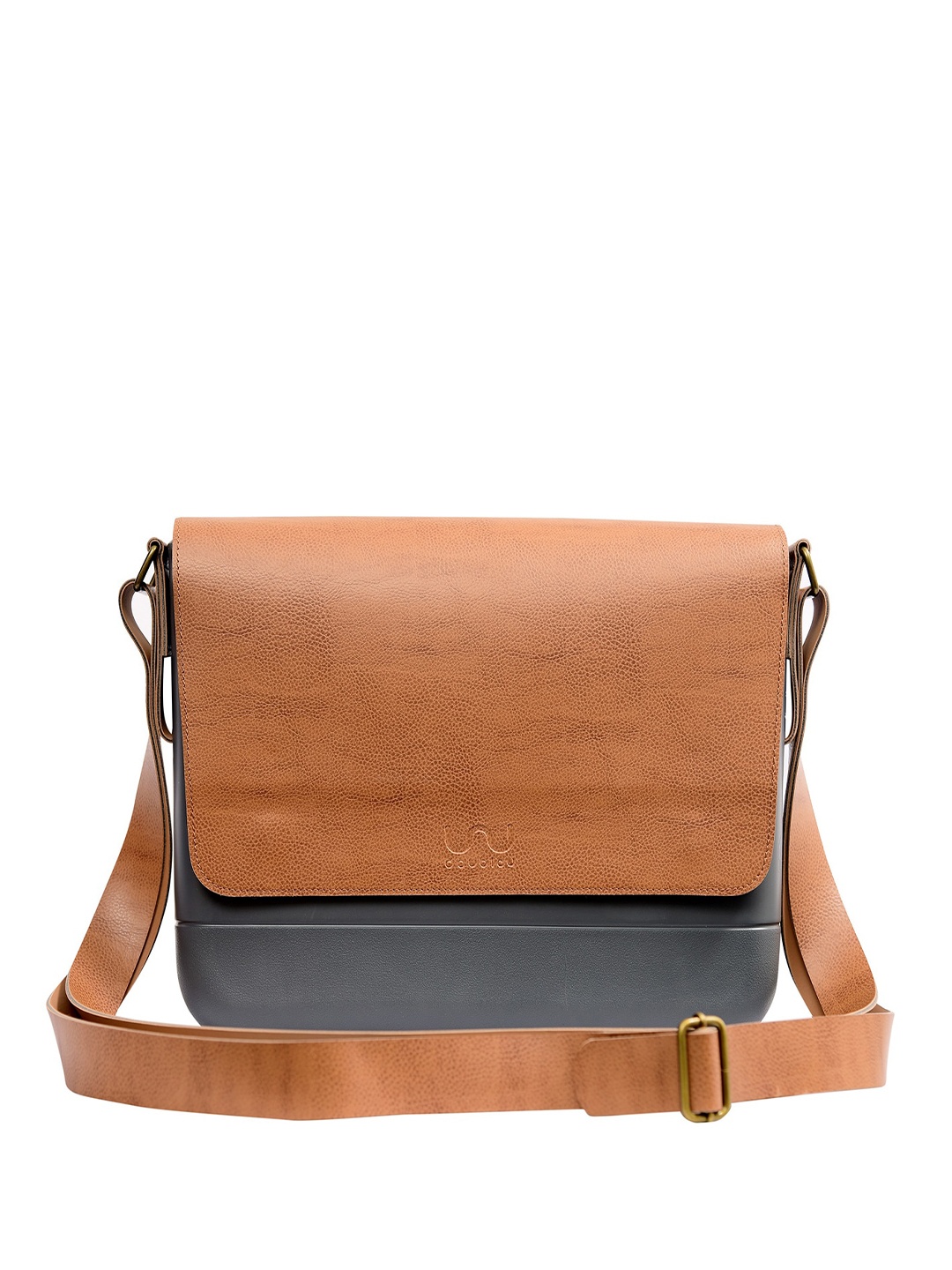 

Doubleu Men Grey Solid Messenger Bag