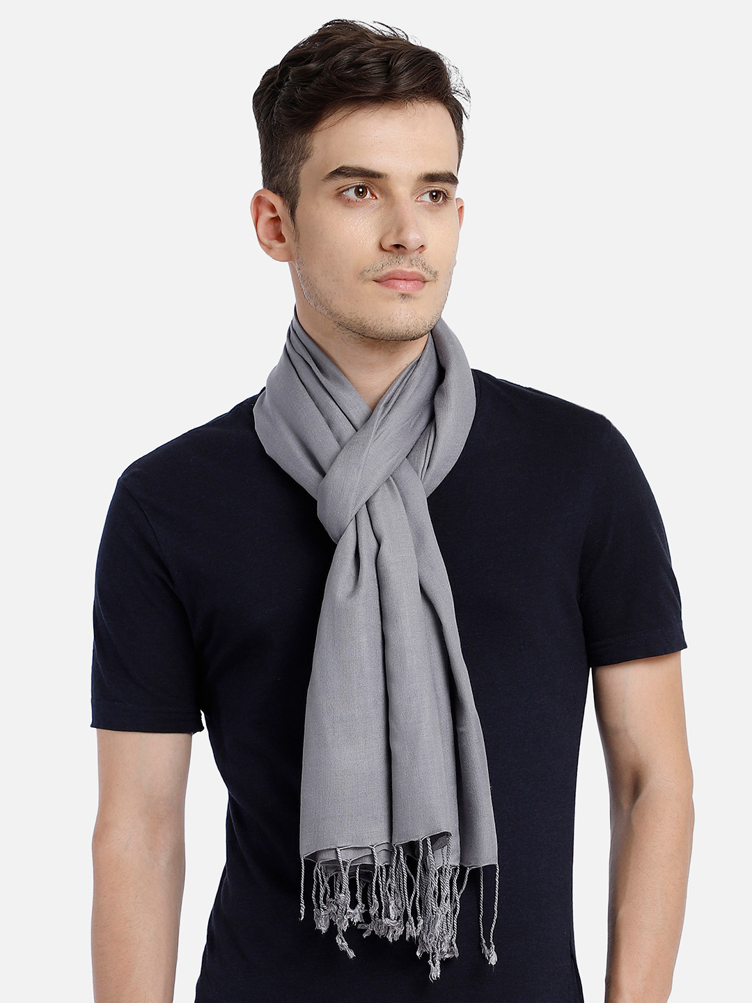 

Aditi Wasan Men Grey Woven Design Stole