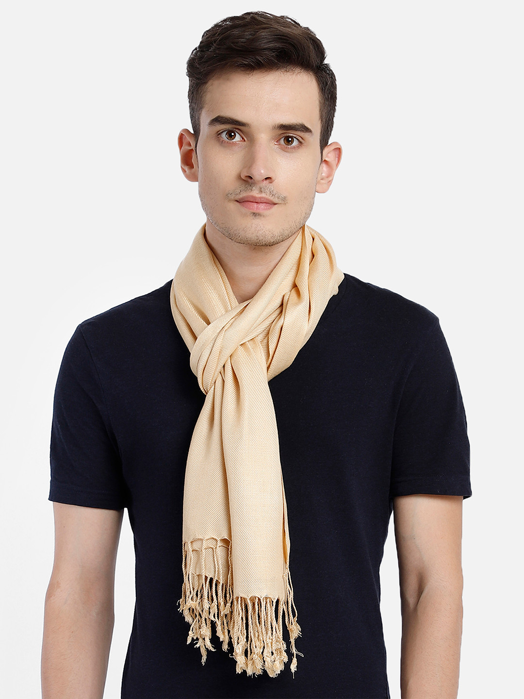 

Aditi Wasan Men Beige Woven Design Stole